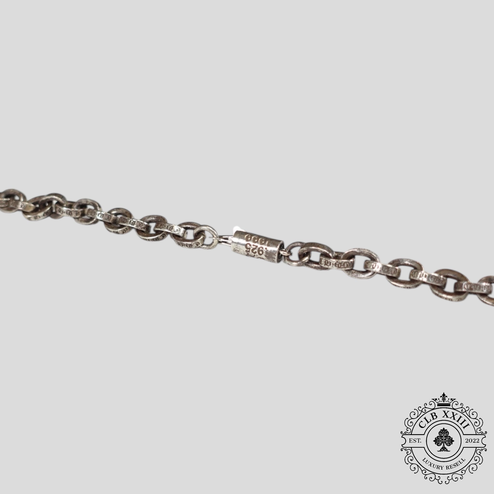 Chrome Hearts Paper Chain 20" Necklace in Silver
