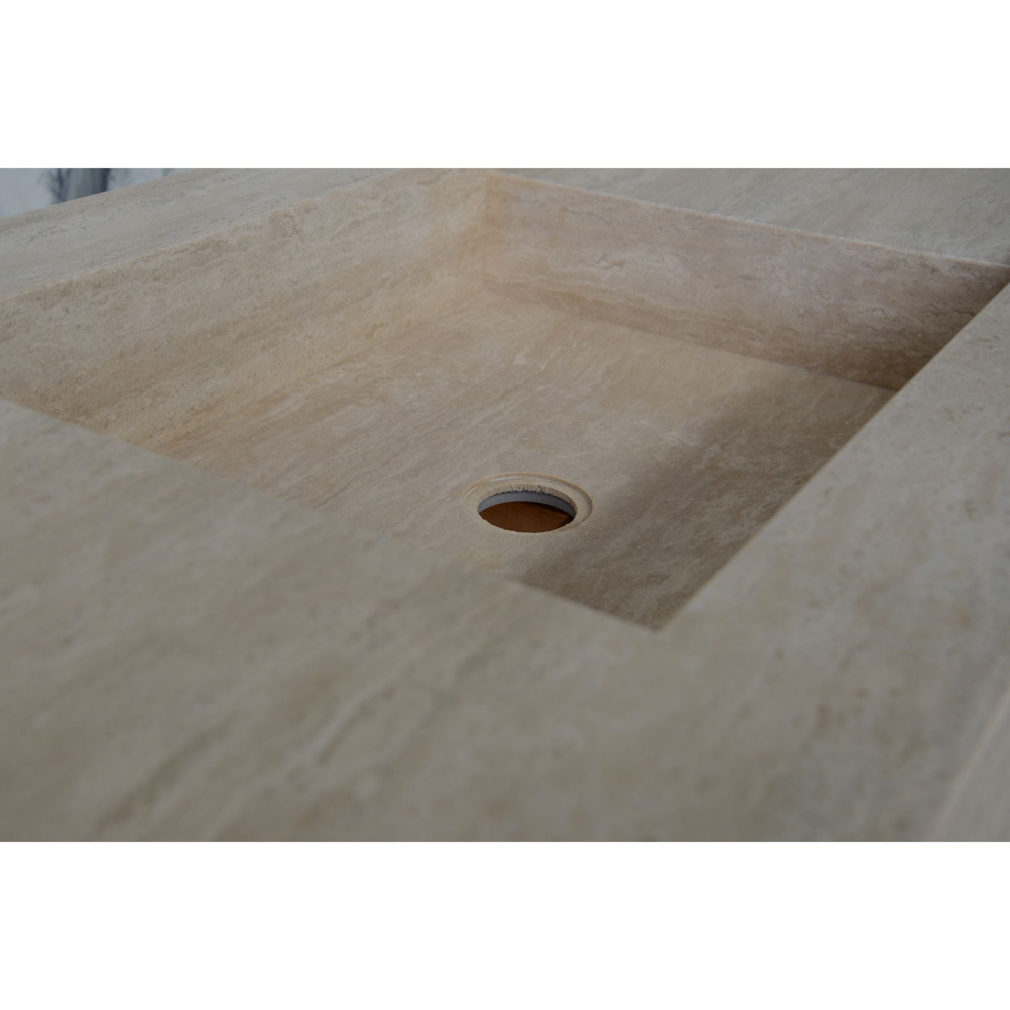 HANDCRAFTED CUSTOM TRAVERTINE DOUBLE SINK (TR-133)