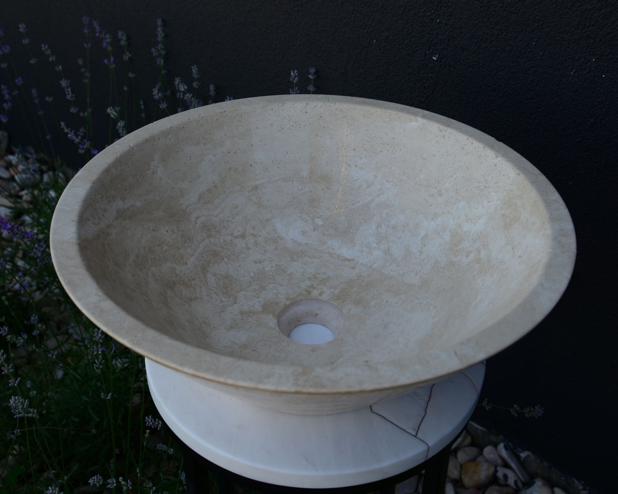 HANDCRAFTED LIGHT BEIGE TRAVERTINE SINK