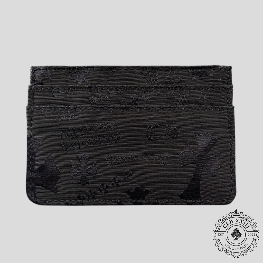 Chrome Hearts Nylon Motif Scroll Plate Cardholder in Black