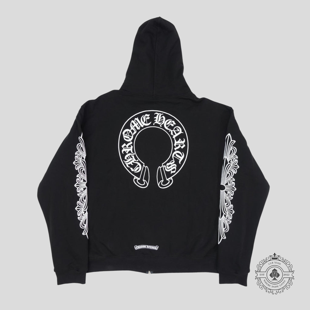Chrome Hearts Thermal Lined Horseshoe Zip Up Hoodie