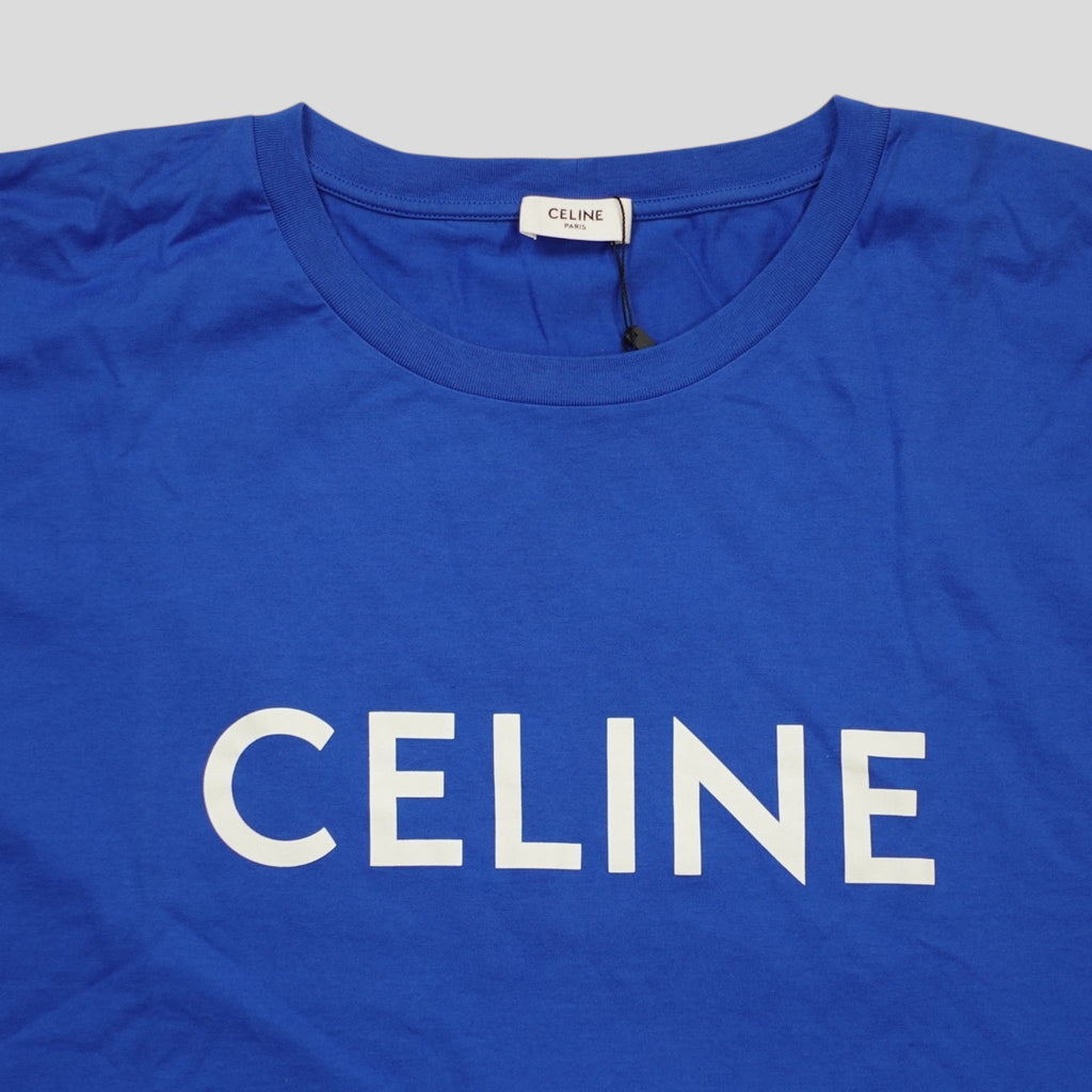 Celine Homme Logo Tee in Blue