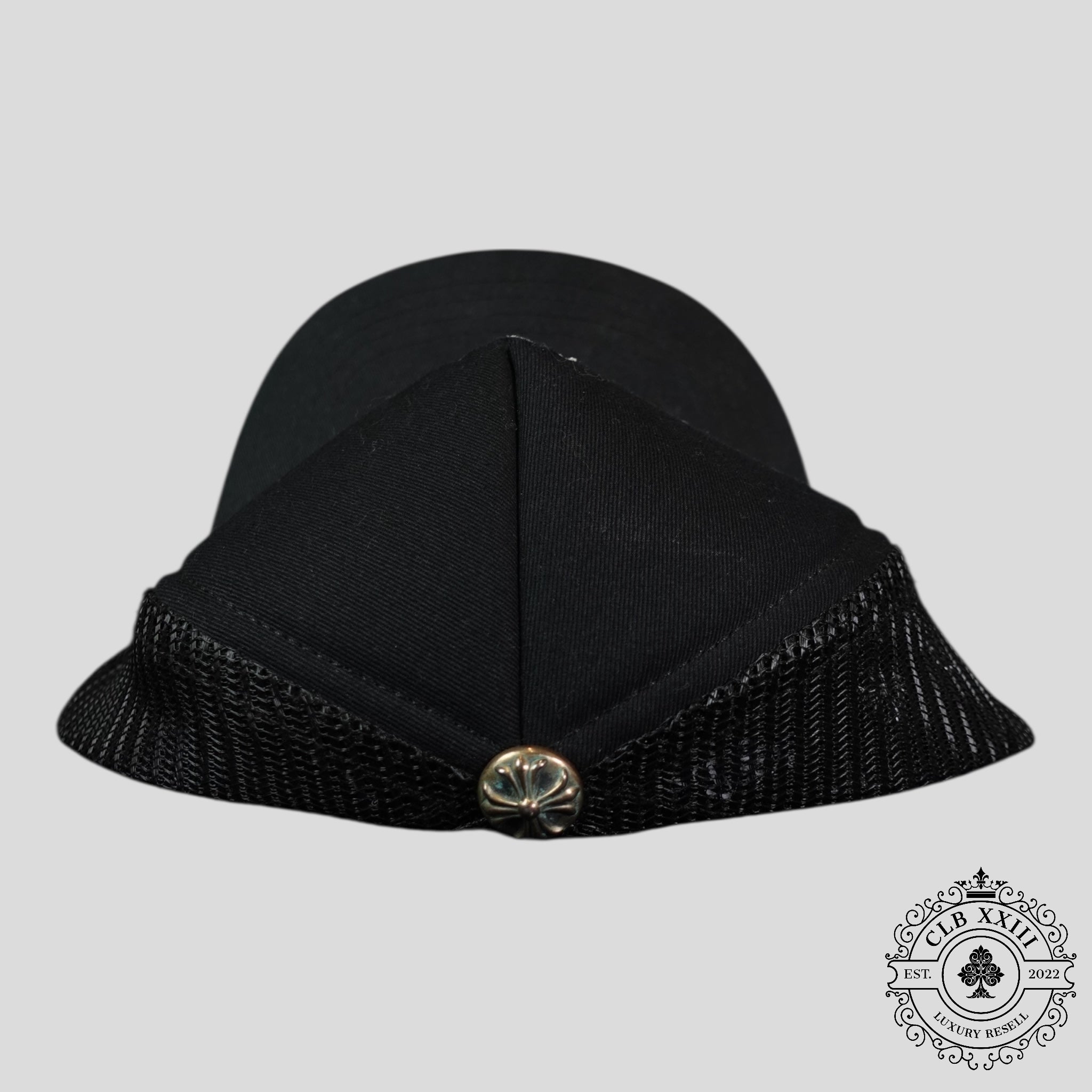 Chrome Hearts Triple Cross Trucker Hat in Black / White