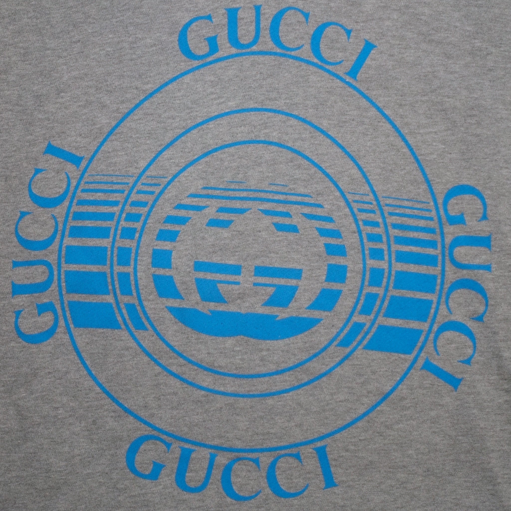 Gucci Record Print Pullover Hoodie in Grey