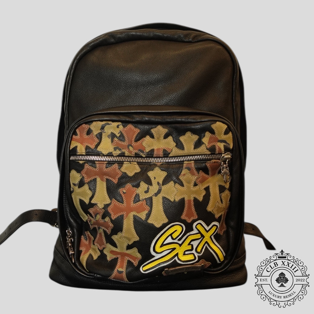 Chrome Hearts Sex Records Cross Patch Backpack in Black