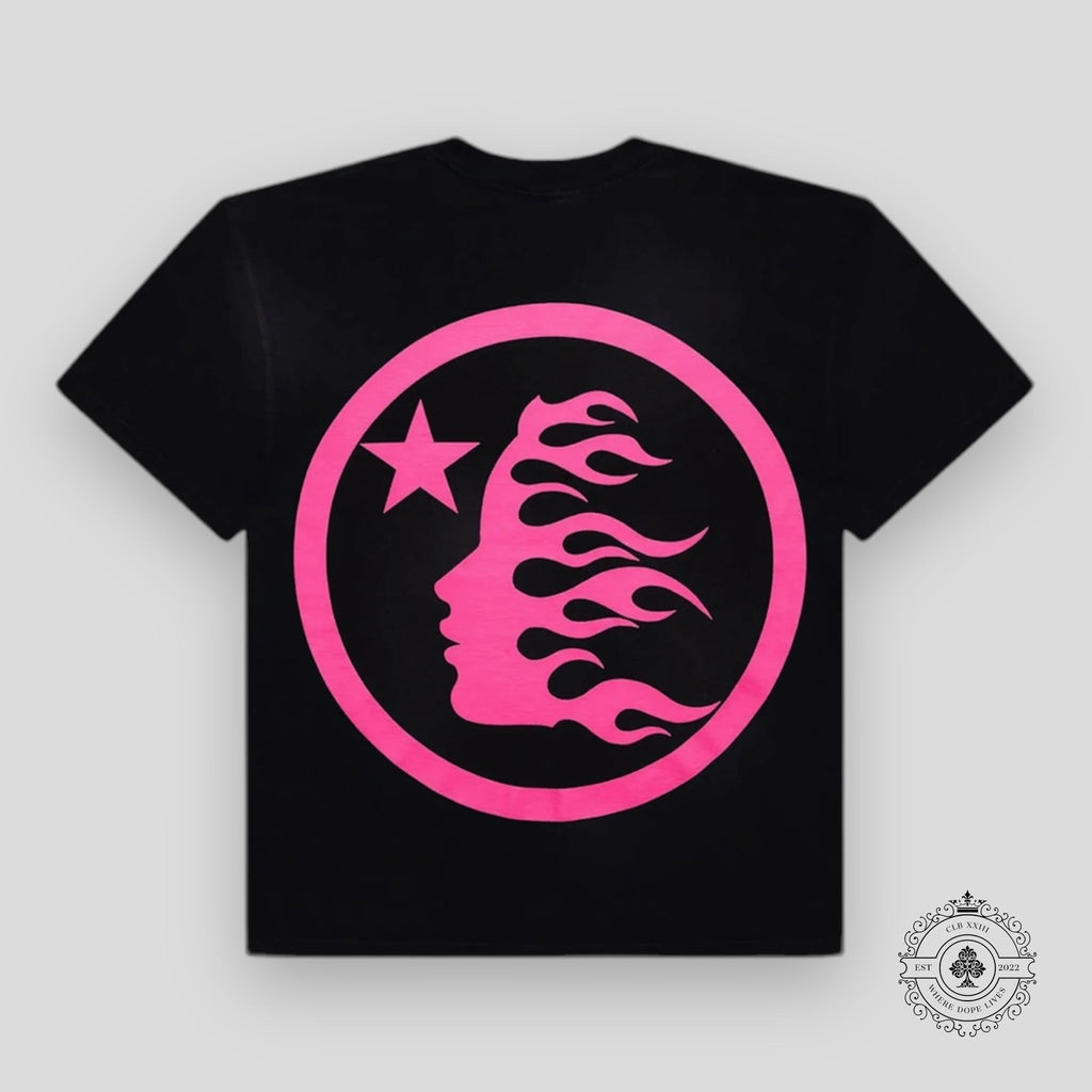 Hellstar Classic Logo T-shirt in Black / Pink