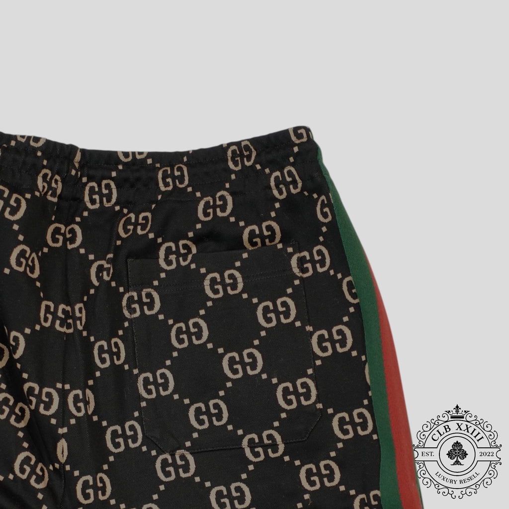 Gucci GG Jacquard Track Pants in Black/Brown