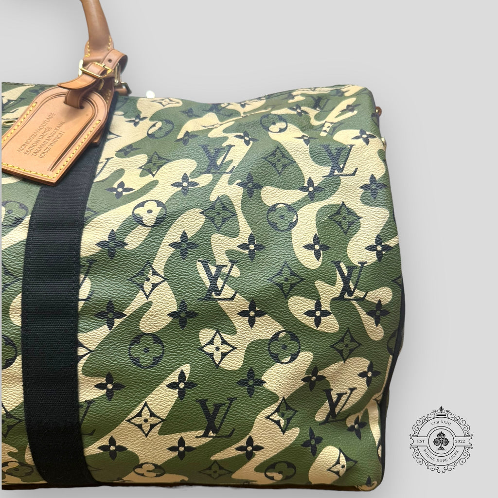 Louis Vuitton Takashi Murakami Camo Monogram Keepall 55