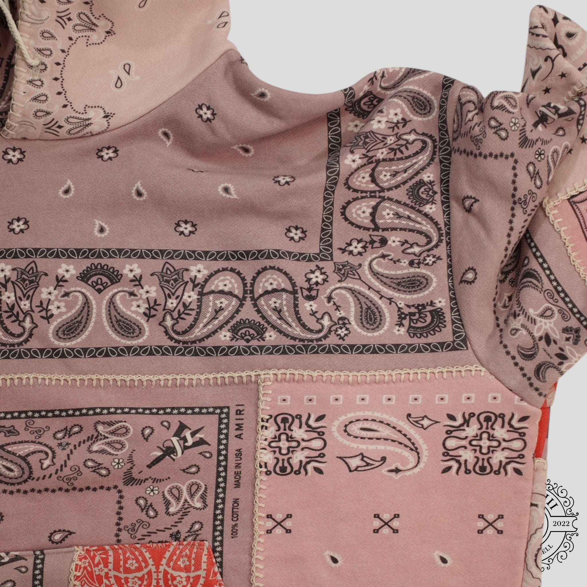 Amiri Reconstruct Bandana Hoodie in Purple