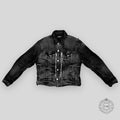 AMIRI MX2 BANDANA PATCH DENIM TRUCKER JACKET - AGED BLACK