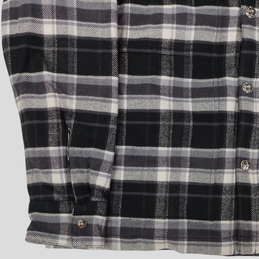 Chrome Hearts Padded Flannel Shirt in Black/White