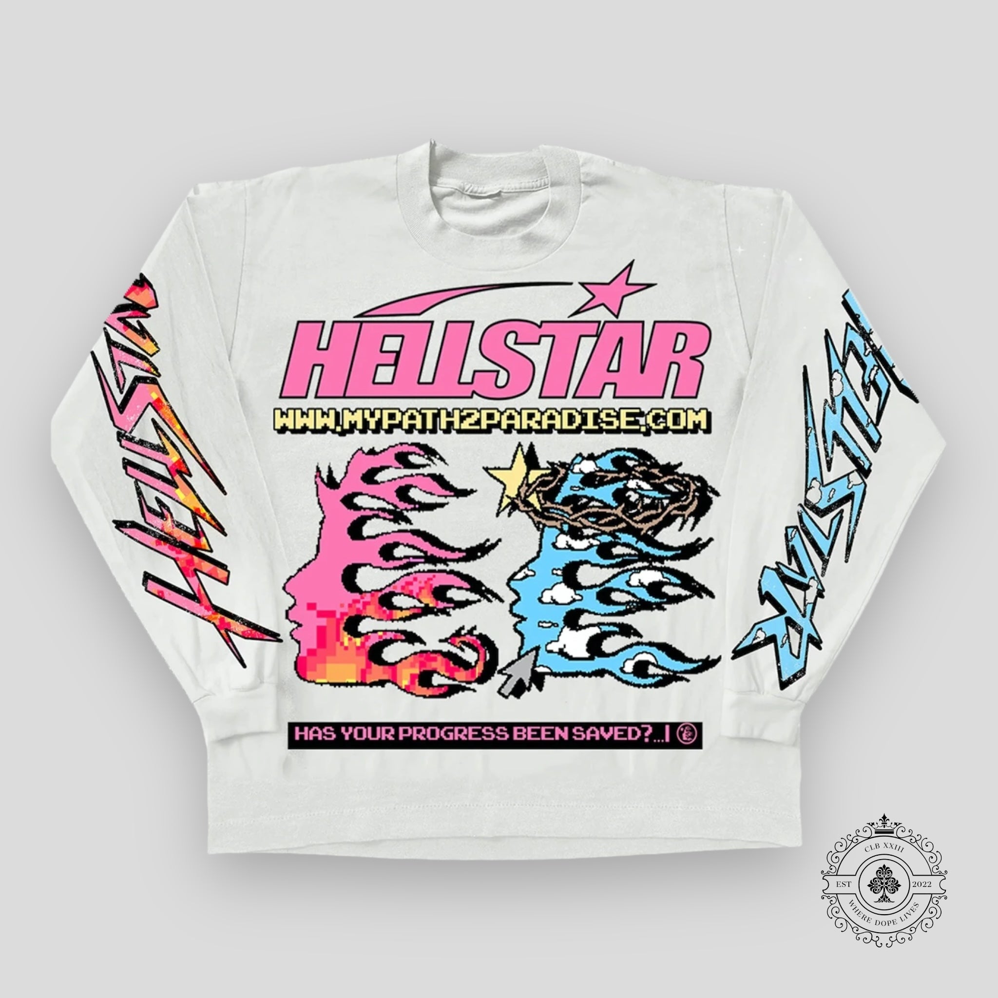 Hellstar Pixel L/S Tee in White