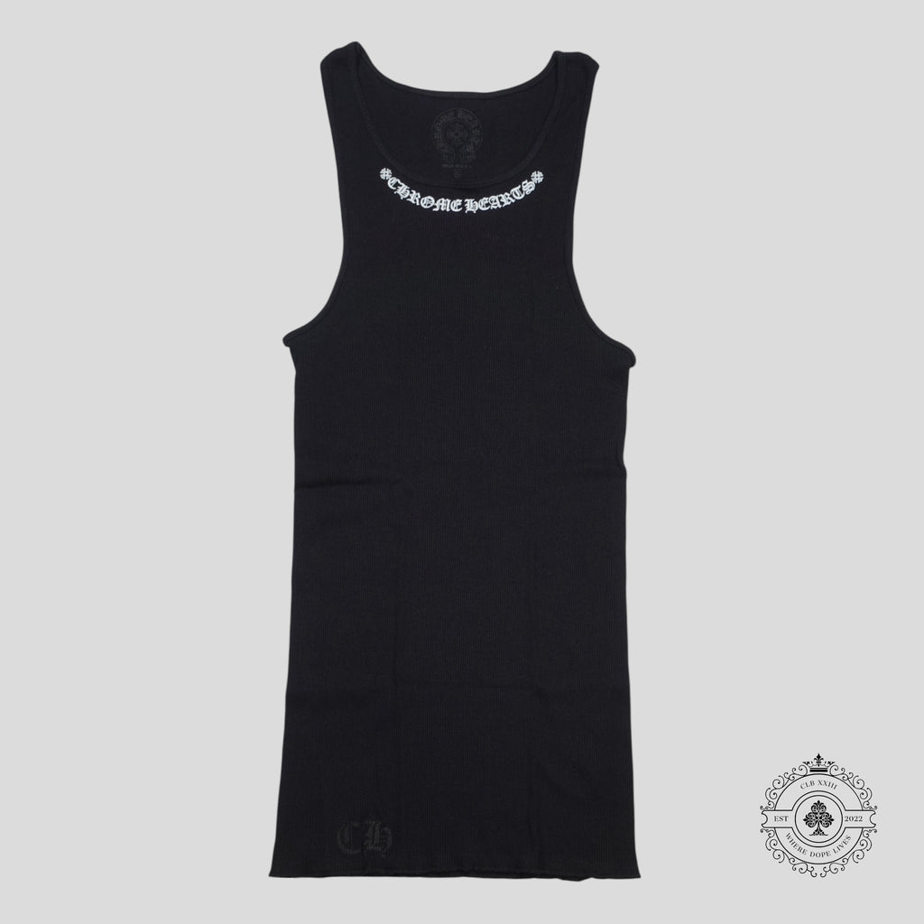 Chrome Hearts Neck Script Logo Tank Top in Black