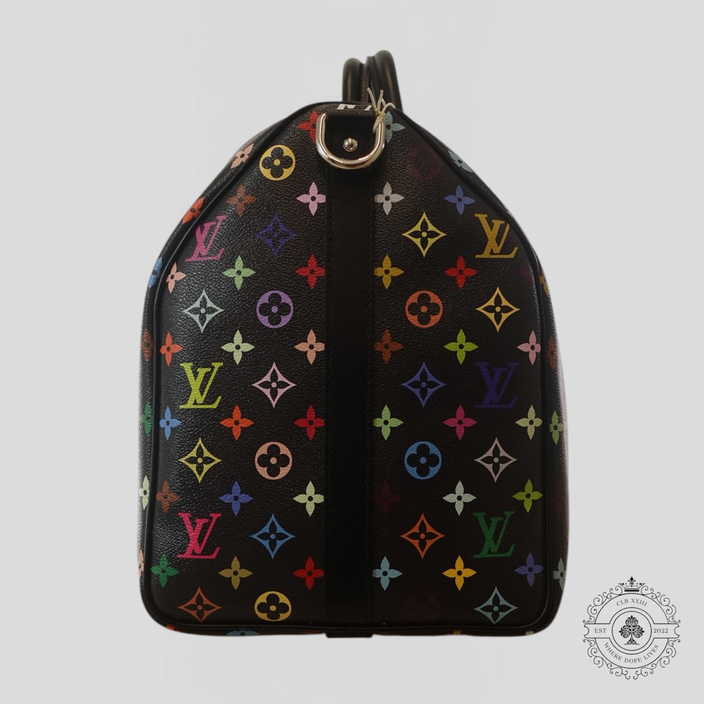 Louis Vuitton x Takashi Murakami Keepall Bandouliere 50 in Black