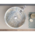 Natural Stone Bubble Gray Translucent Onyx Vessel Sink Polished (D)16" (H)6
