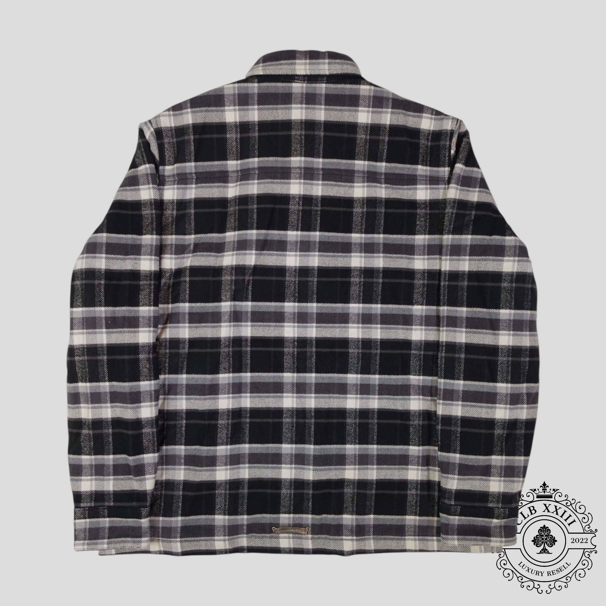 Chrome Hearts Padded Flannel Shirt in Black/White