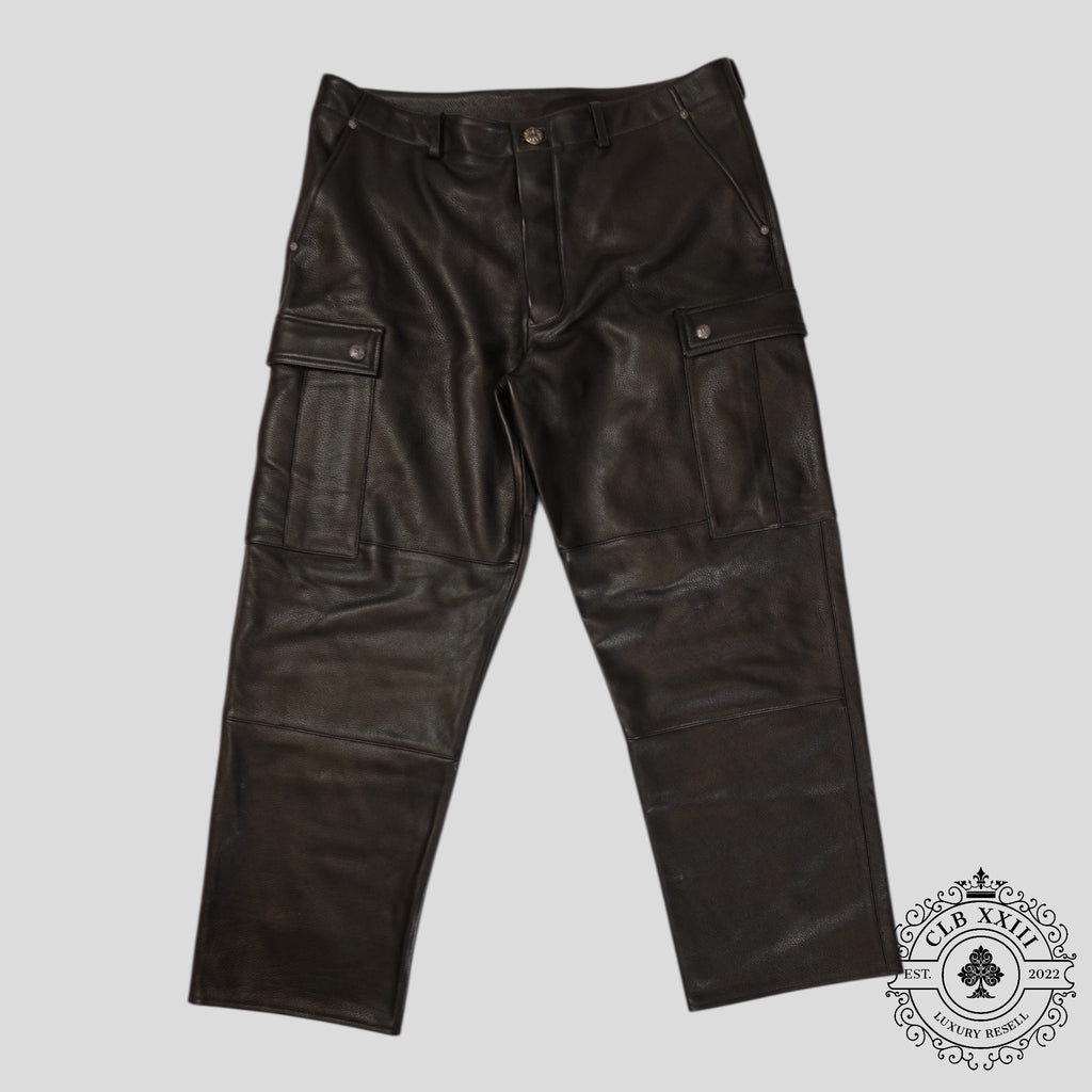 Chrome Hearts Devil Dog Leather Pants in Black