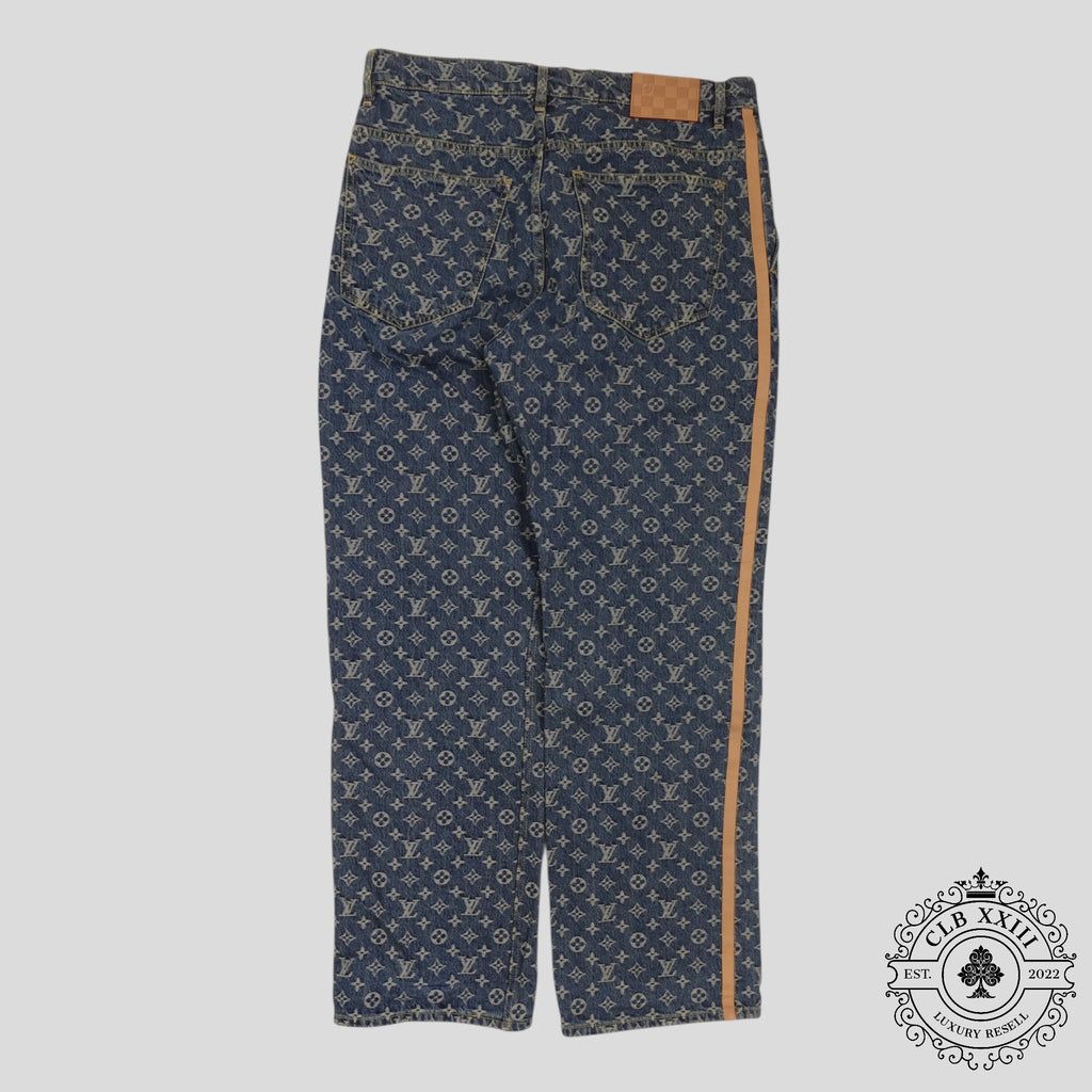 Louis Vuitton Monogram Denim Tailored Jeans in Indigo Wash