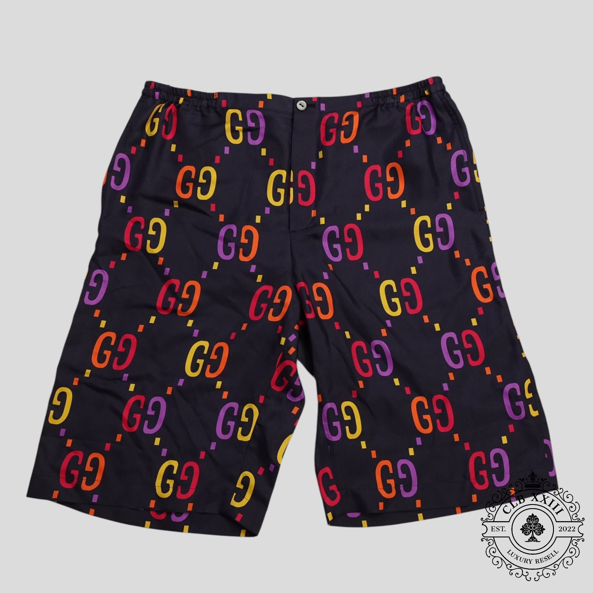 Gucci Jumbo GG Silk Shorts in Blue