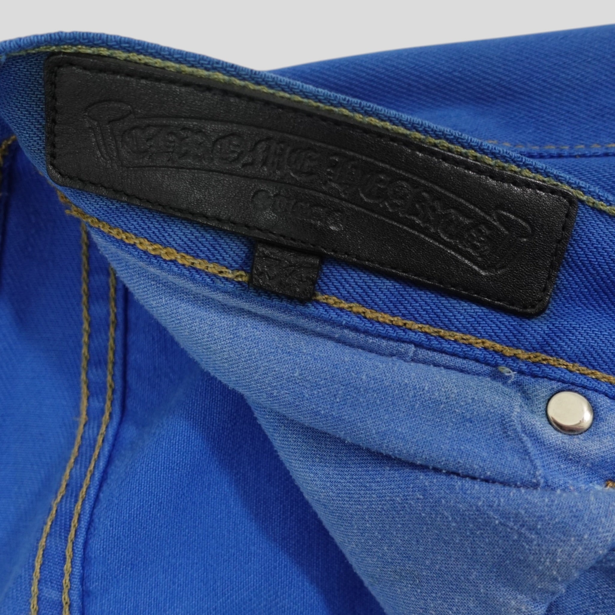 Chrome Hearts Levis Cross Patch Jeans in Blue