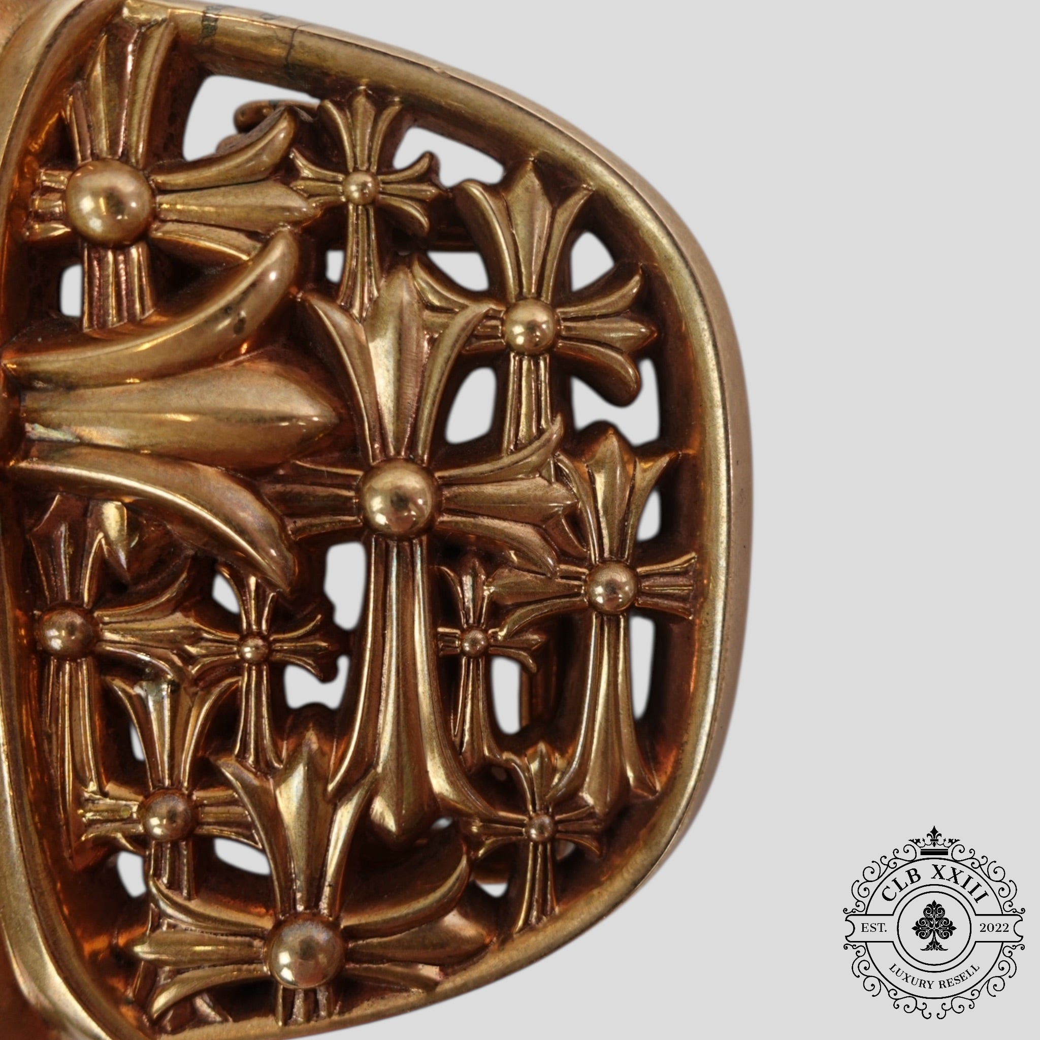 Chrome Hearts Cemetery Cross Buckle in Bronze