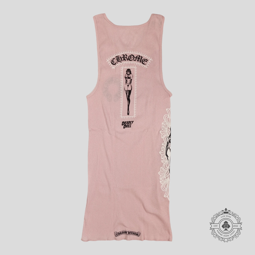 Chrome Hearts Art Basel Deadly Doll Tank in Light Pink