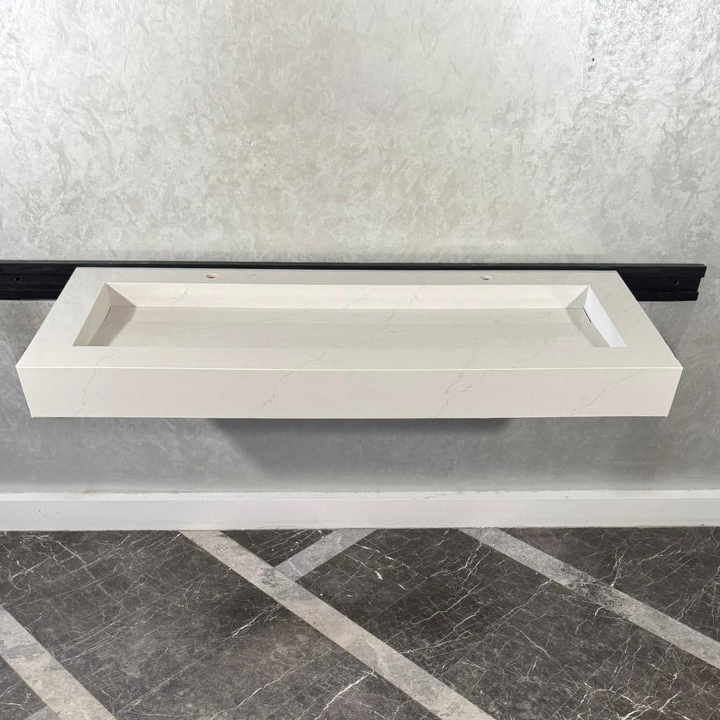 READY TO SHIP! Handcrafted Tiber Quartz Sink: Quartz Vanity Top (QU-100)