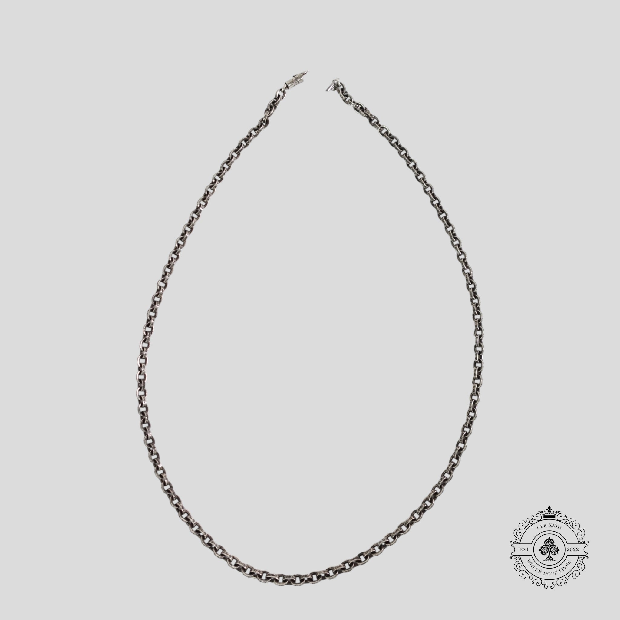 Chrome Hearts Paper Chain Necklace 24" in Silver