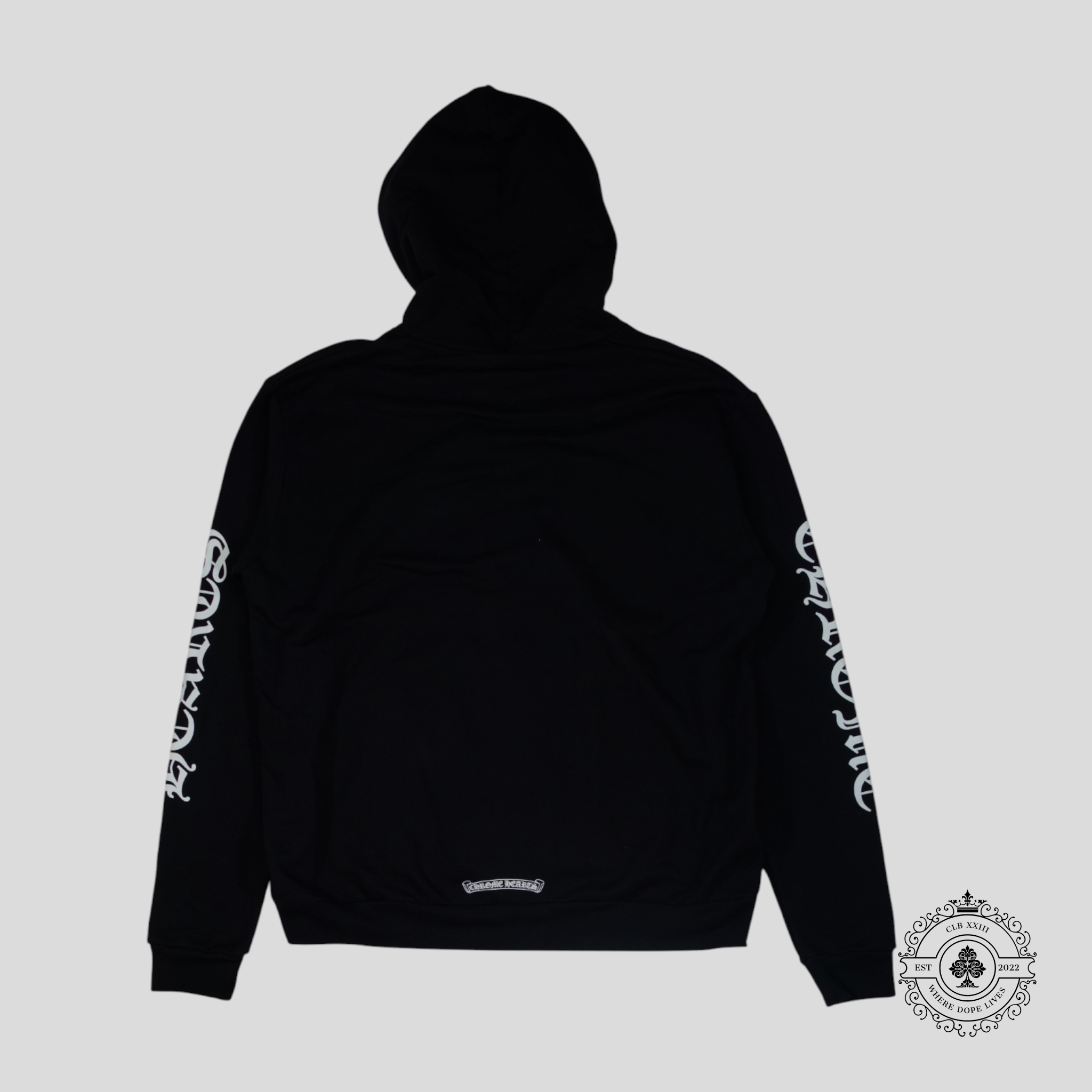 Chrome Hearts Vertical Logo Zip Up Hoodie in Black