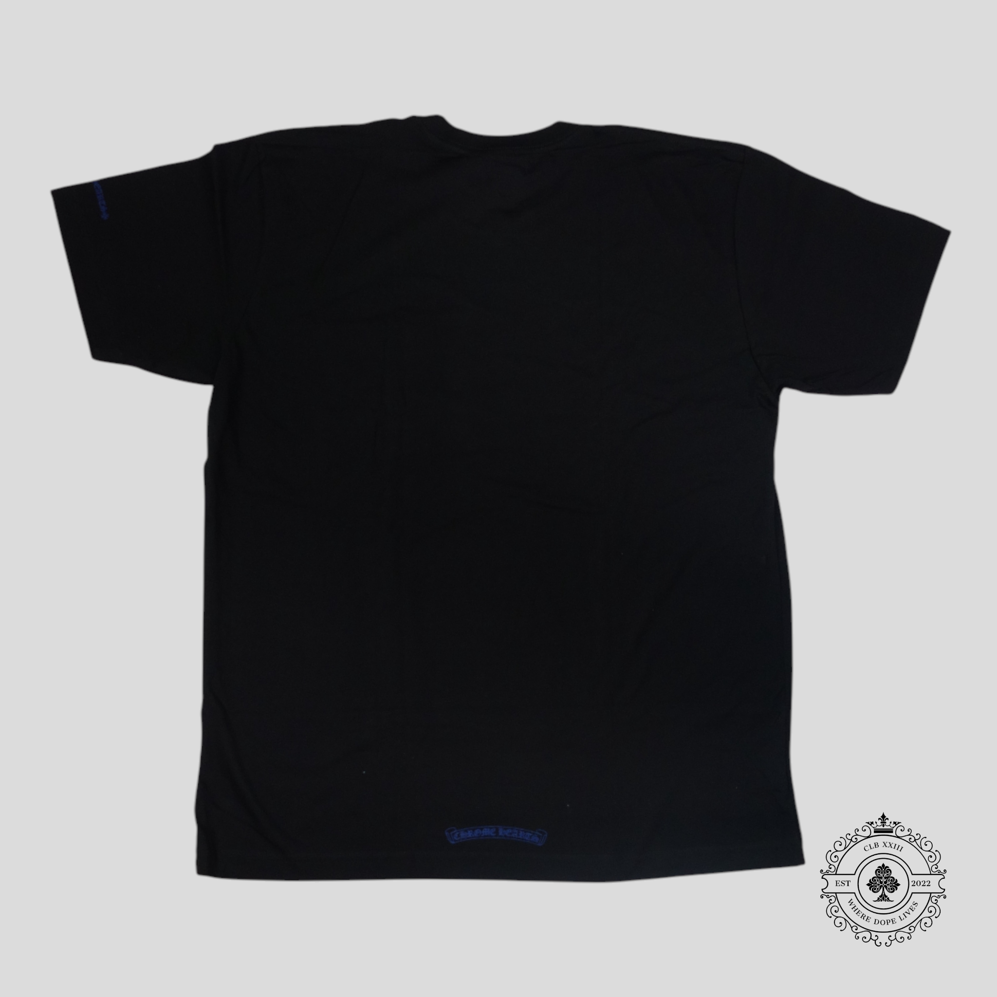 Chrome Hearts Neck Logo Tee in Black/Blue