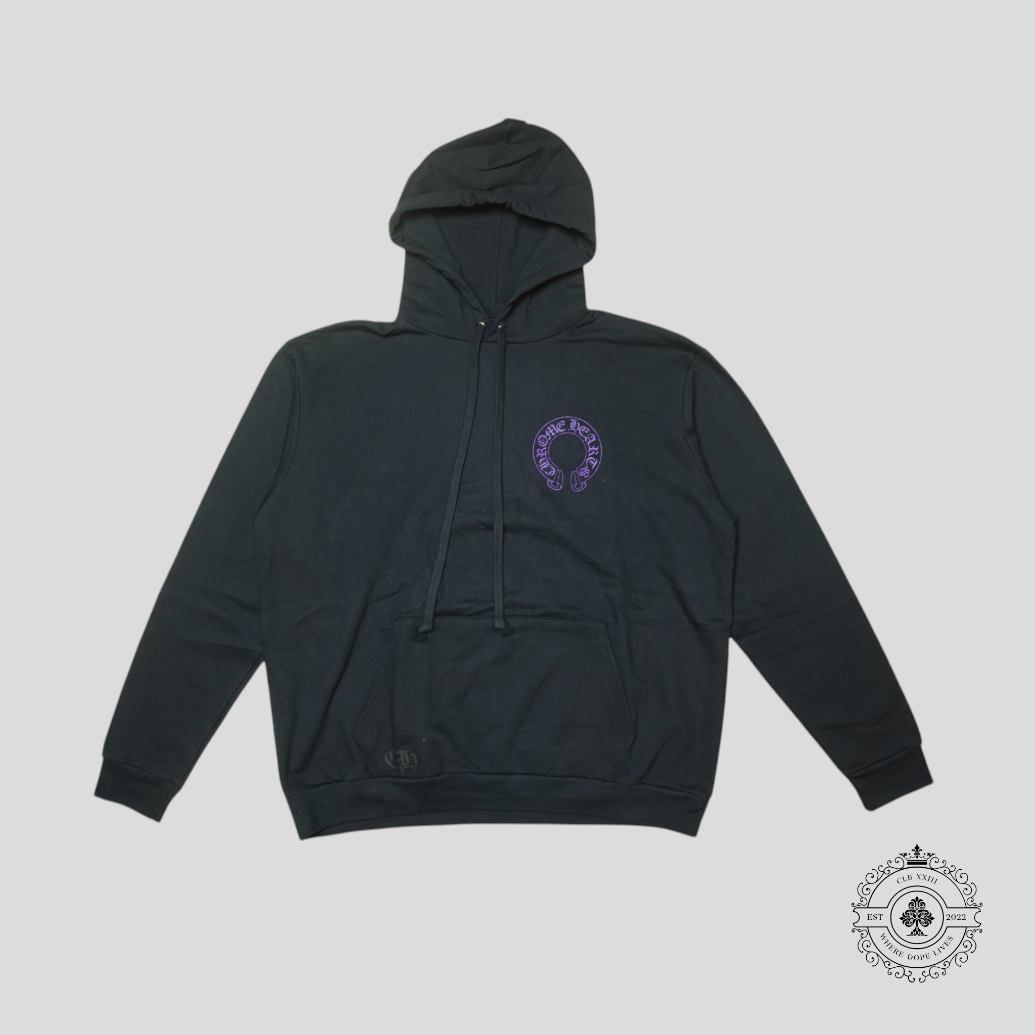 Chrome Hearts Horseshoe Hoodie in Black/Purple