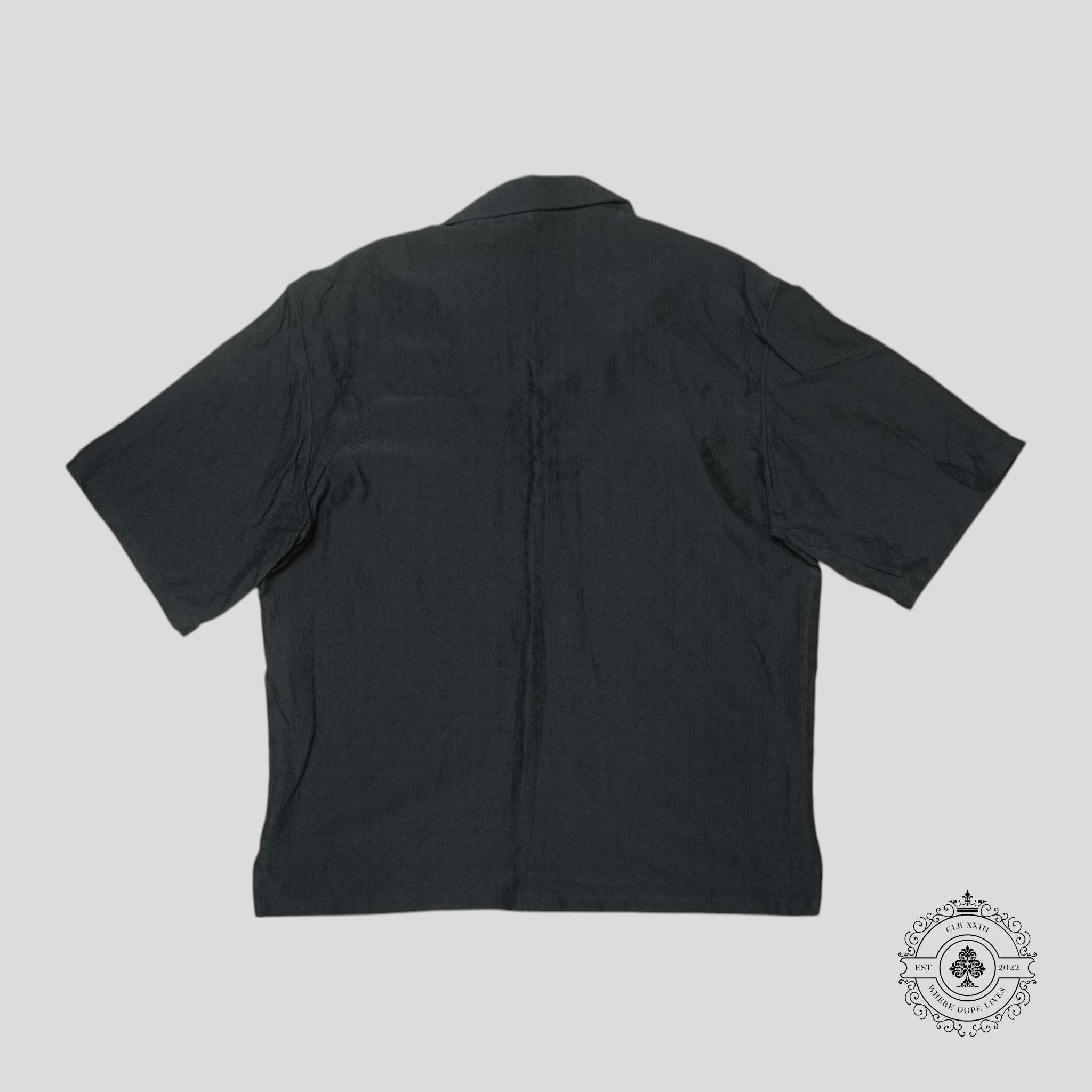 Louis Vuitton Monogram Button Up Silk Shirt in Black