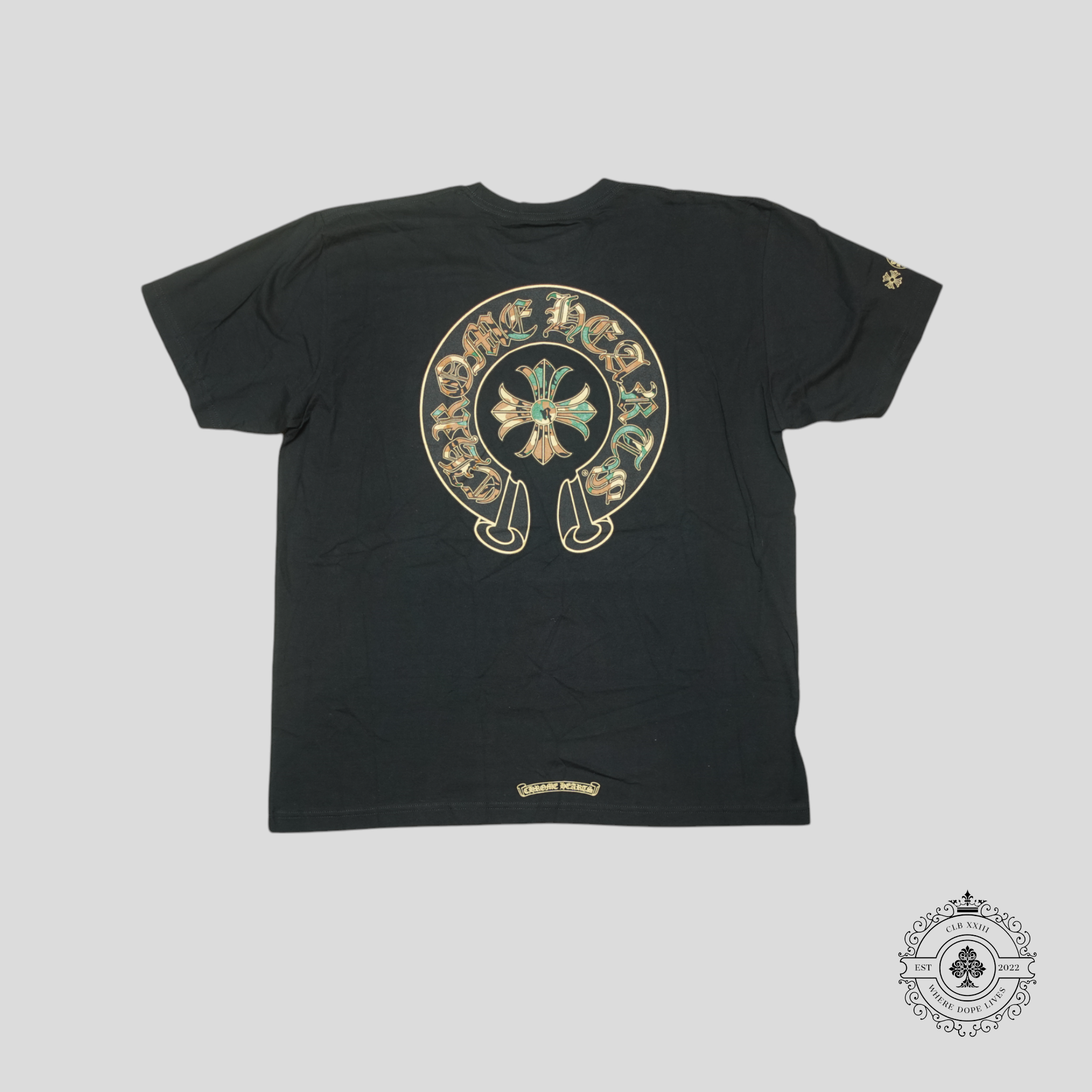 Chrome Hearts Horseshoe Logo Pocket T-Shirt in Black/Camo