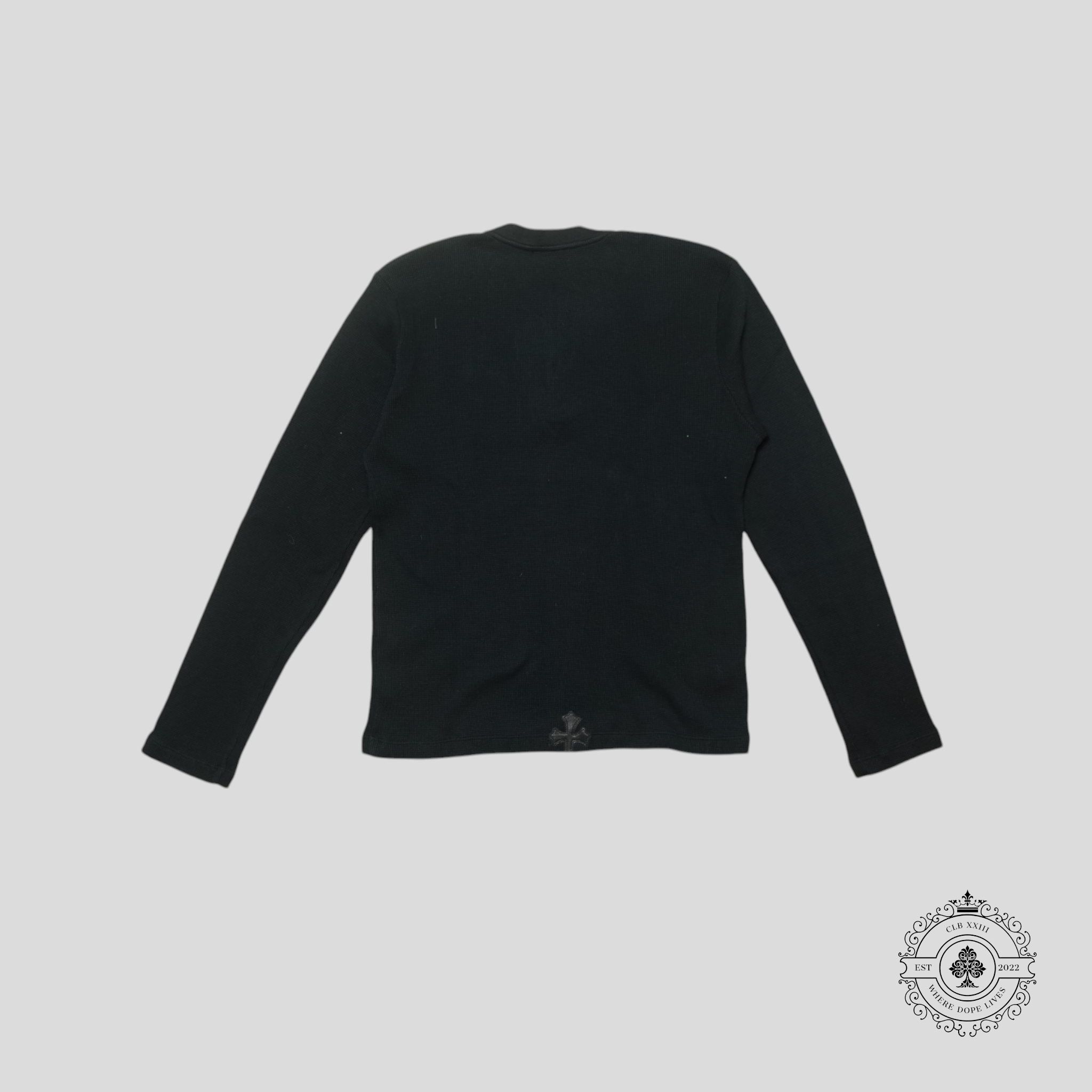 Chrome Hearts Leather Cross Patch Thermal Shirt in Black