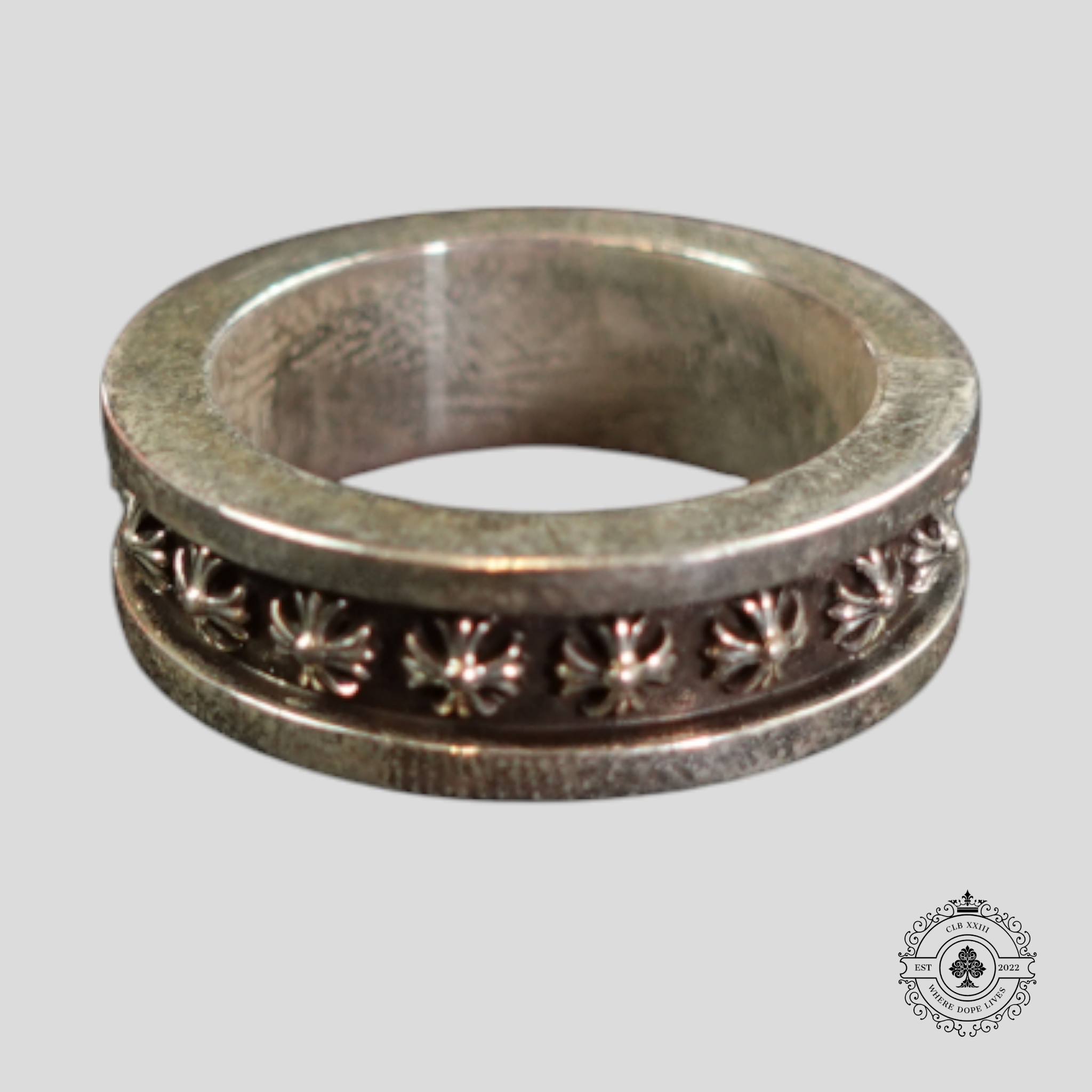 Chrome Hearts Mini Plus Band Ring in Silver