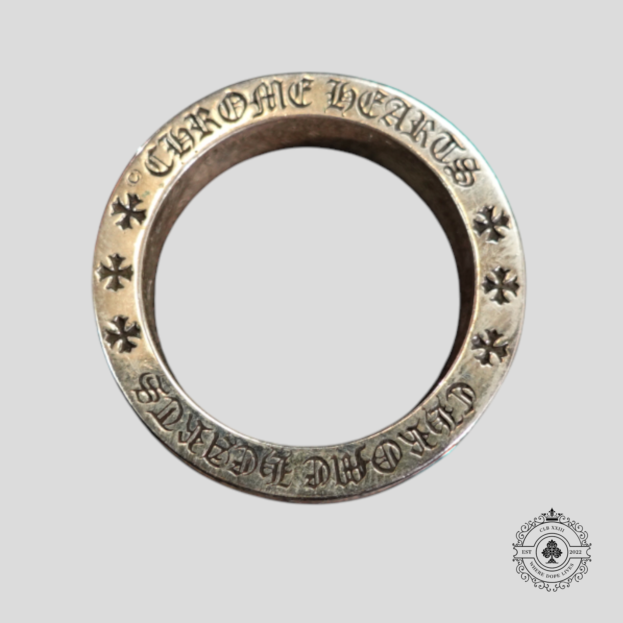 Chrome Hearts Mini Plus Band Ring in Silver