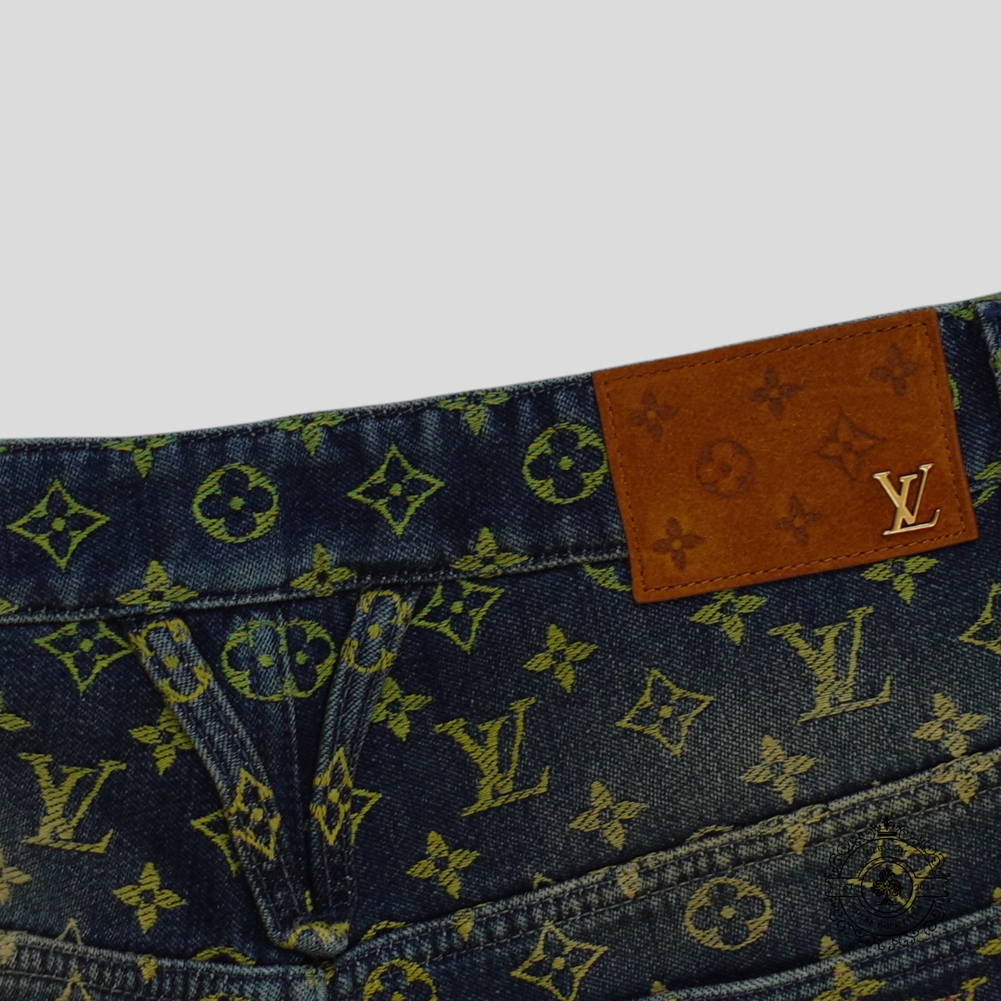 Louis Vuitton Rainbow Monogram Denim Shorts in Dark Wash