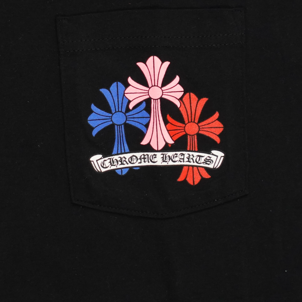 Chrome Hearts Triple Cross Tee in Black/Multicolor
