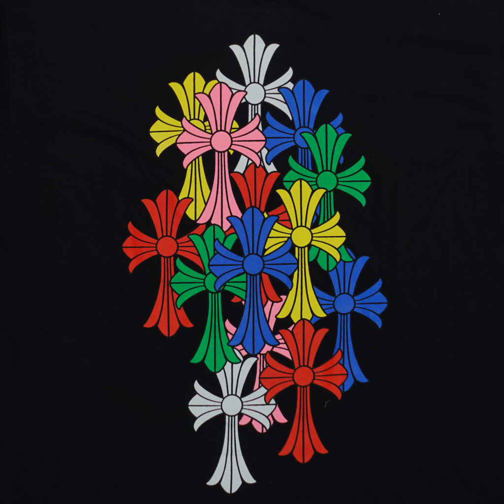 Chrome Hearts Triple Cross Tee in Black/Multicolor