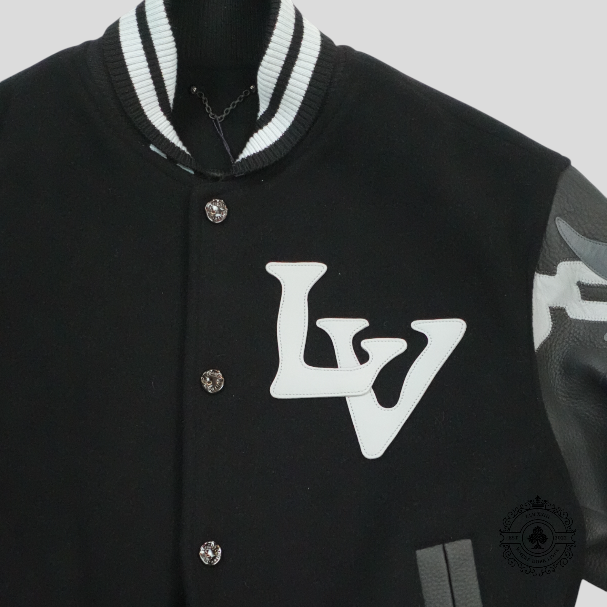 Louis Vuitton Chains Camo Varsity Jacket in Black