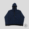 Louis Vuitton Monogram Zip Through Hoodie in Black/Blue