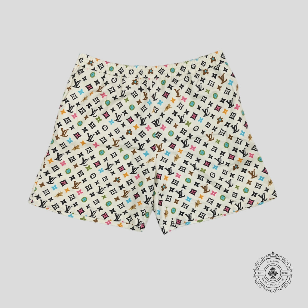 Louis Vuitton Monogram Craggy Silk Shorts in Cream