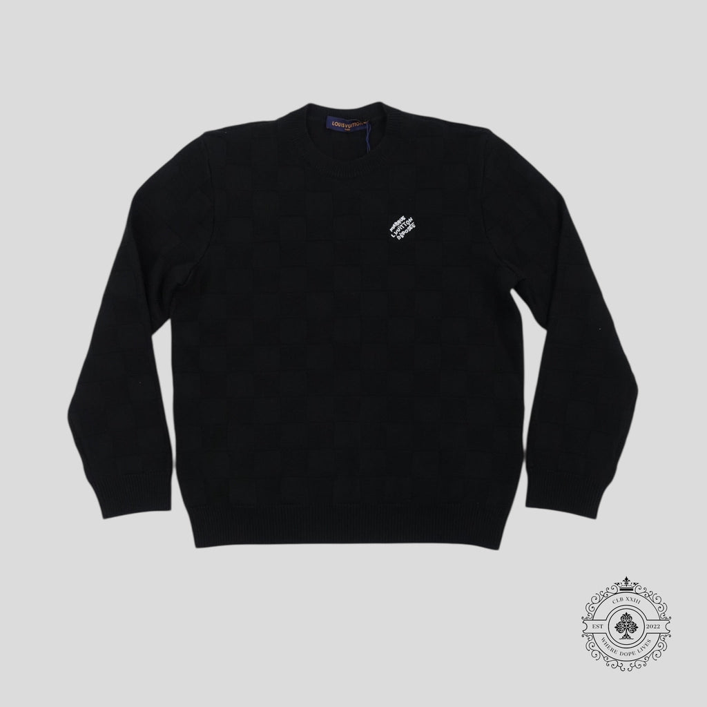 Louis Vuitton Damier Pearl Embroidered Pullover in Black