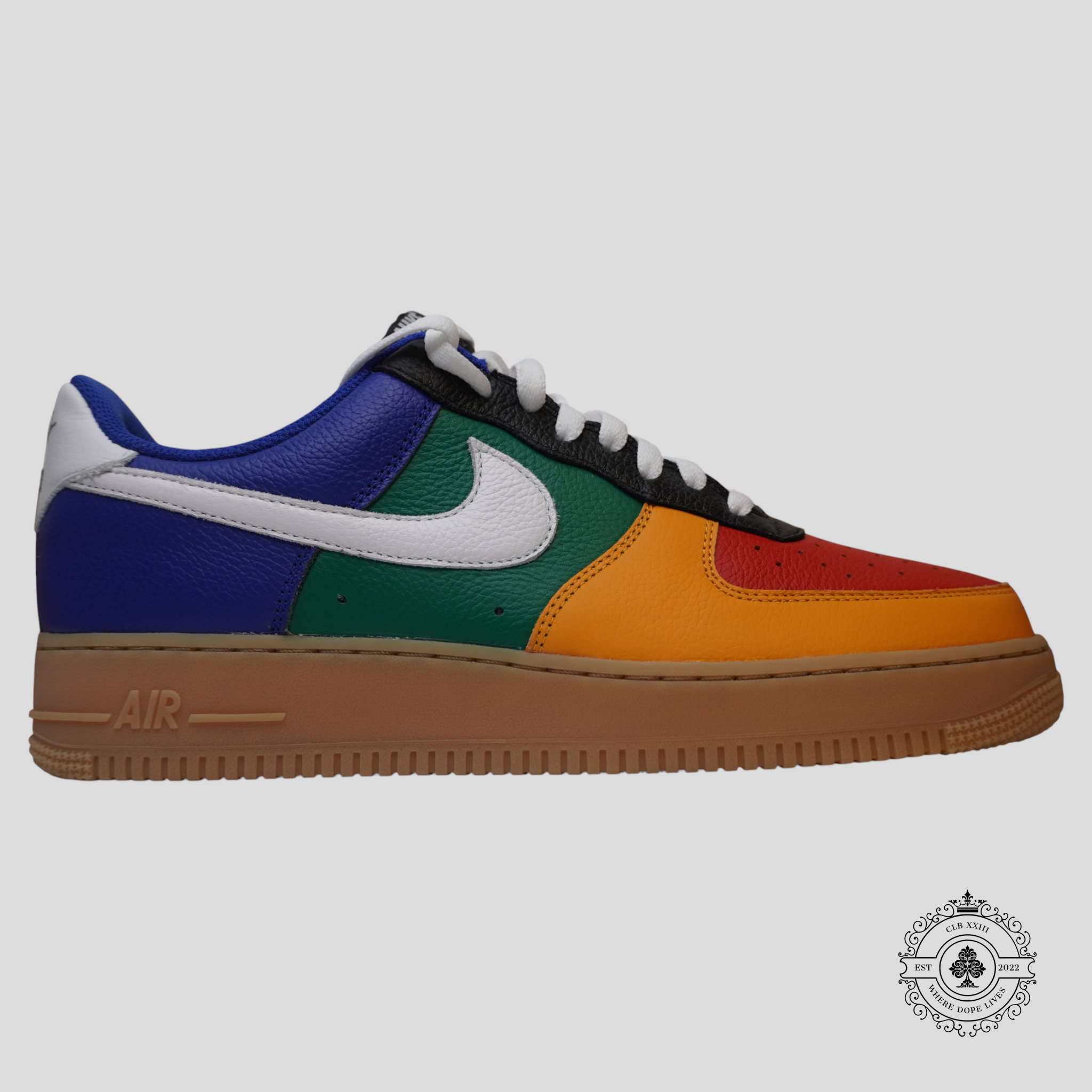 Nike Air Force 1 By You in Red/Orange/Green/Blue