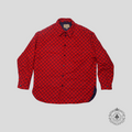 Gucci Brushed GG Flannel Jacket in Red/Navy