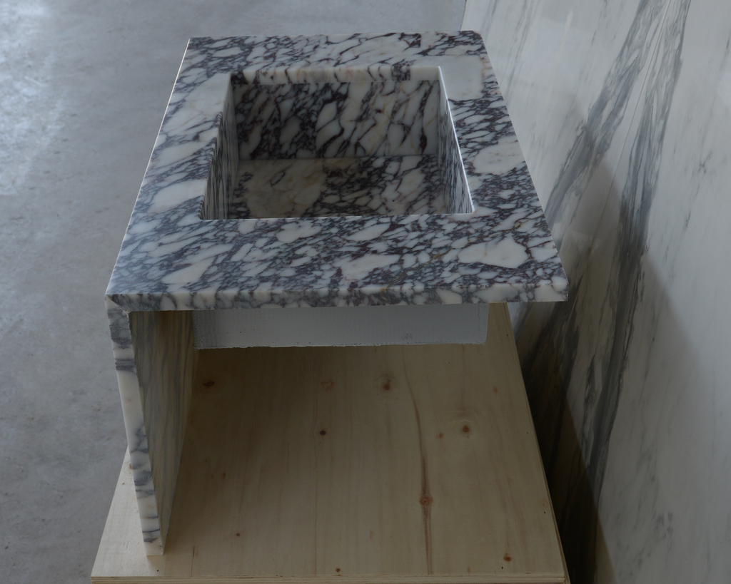 HANDCRAFTED CUSTOM CALACATTA VIOLA MARBLE SINK (NS-085)