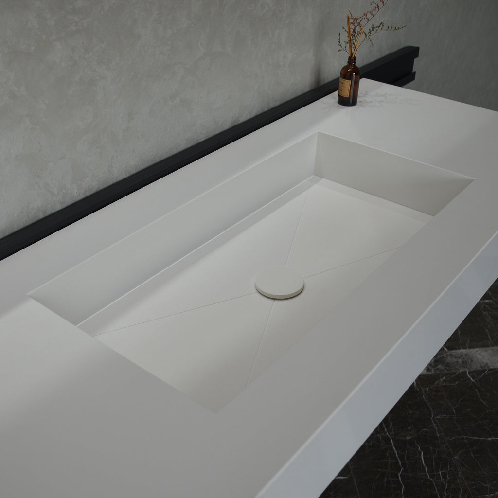 Quartz Bathroom Vanity With Single Sink (QU-092)