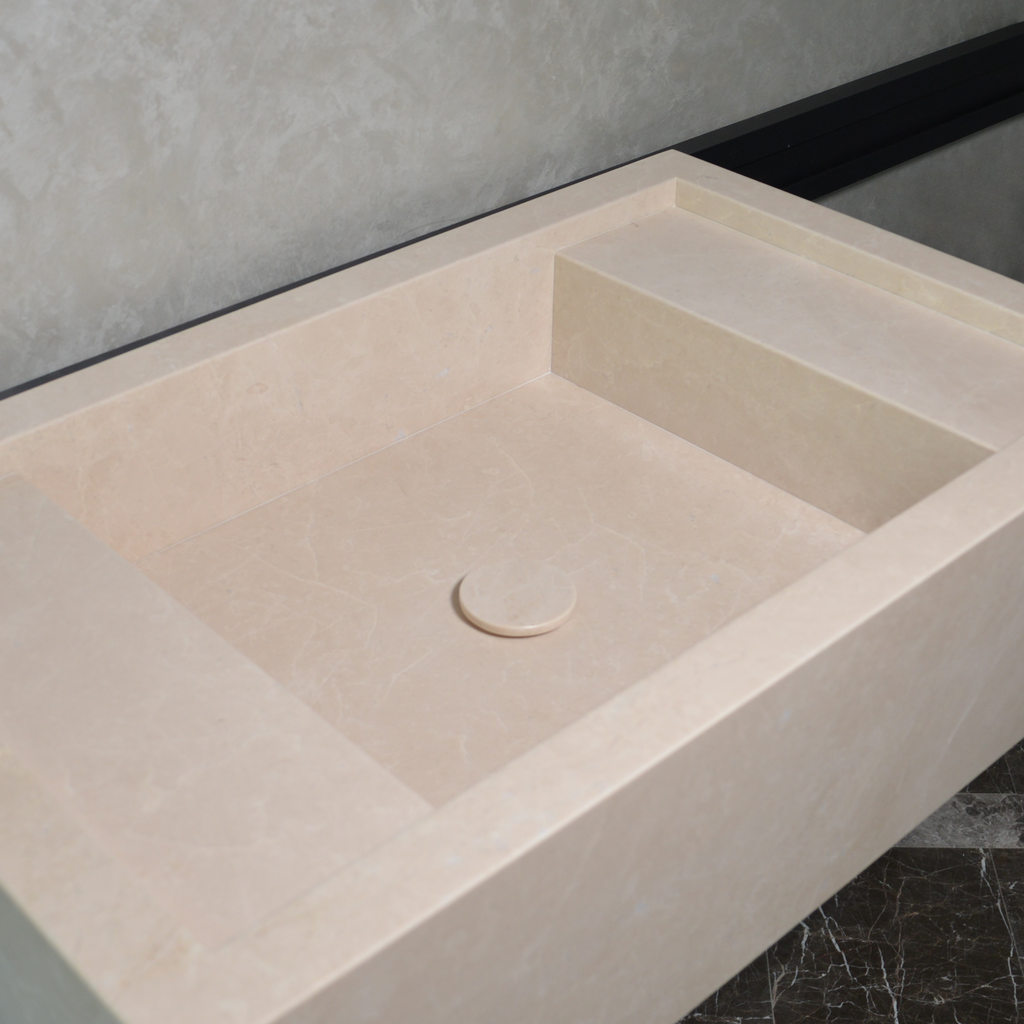Custom Handmade Light Pearl Marble Sink (NS-079)