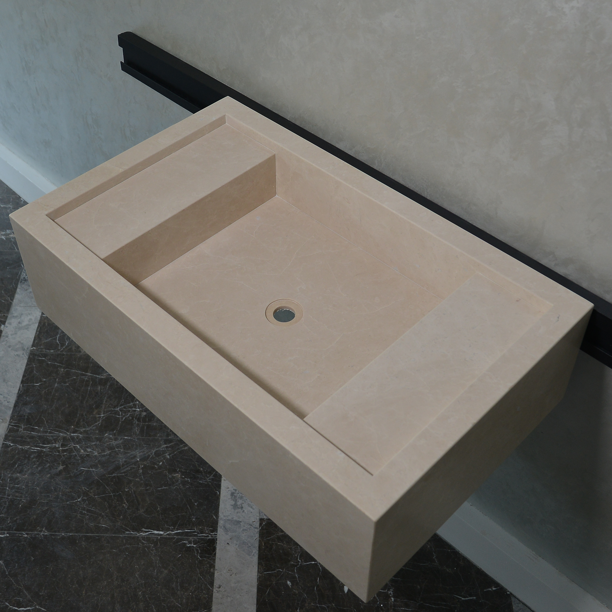 Custom Handmade Light Pearl Marble Sink (NS-079)