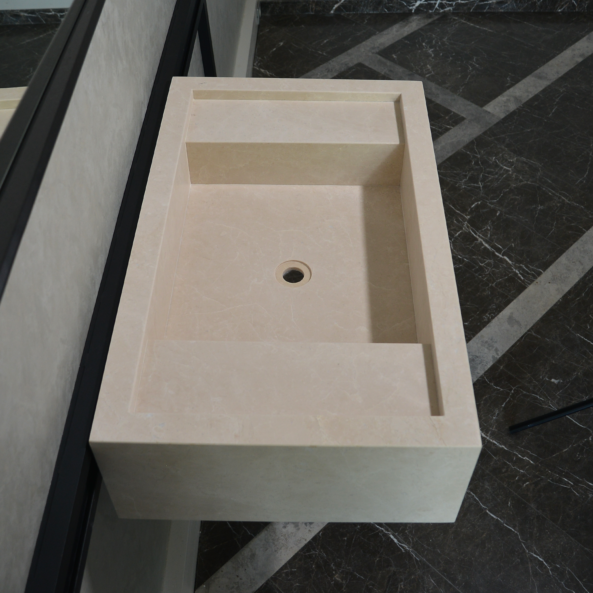 Custom Handmade Light Pearl Marble Sink (NS-079)